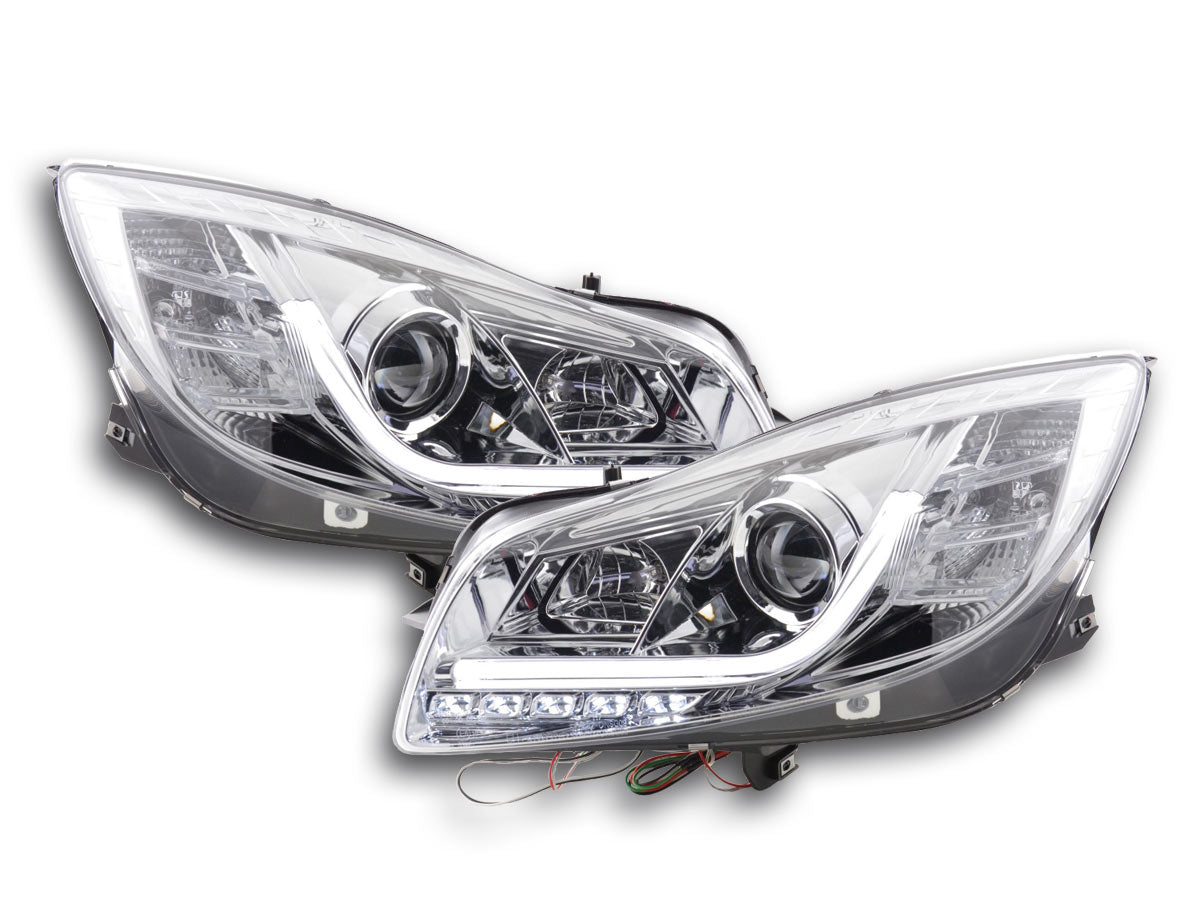 Scheinwerfer Set Daylight LED Tagfahrlicht Opel Insignia 08-13 chrom Scheinwerfer Set Daylight LED Tagfahrlicht Opel Insignia 08-13 chrom